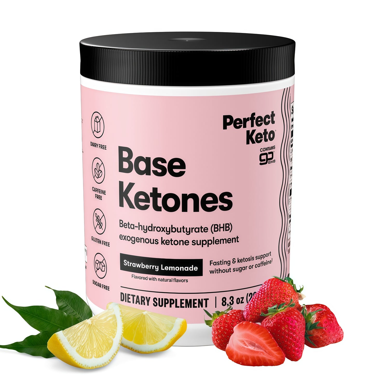 Perfect Keto Exogenous Ketones Powder Strawberry Lemonade Taste