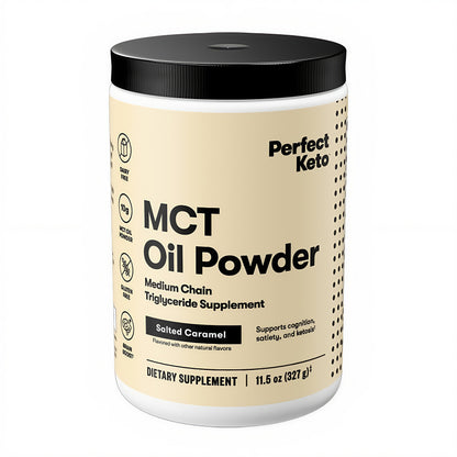 Perfect Keto 7g MCT Oil Powder Non Dairy Coffee Creamer for Keto Diet Salted Caramel Taste