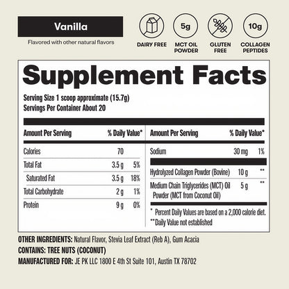 Perfect Keto Collagen Peptides Protein Powder Vanilla Taste